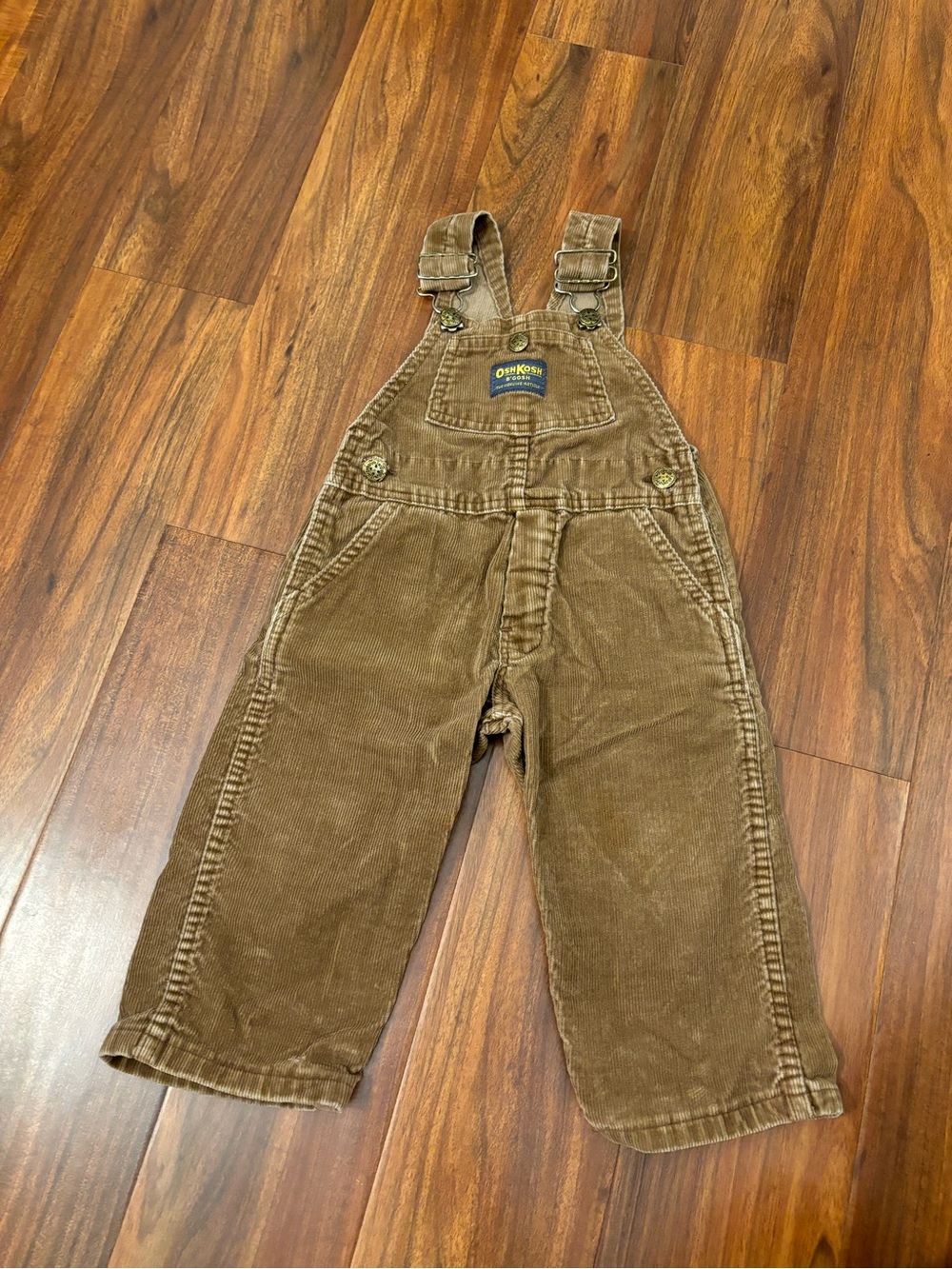 Osh Kosh B’Gosh light brown vintage corduroy overalls